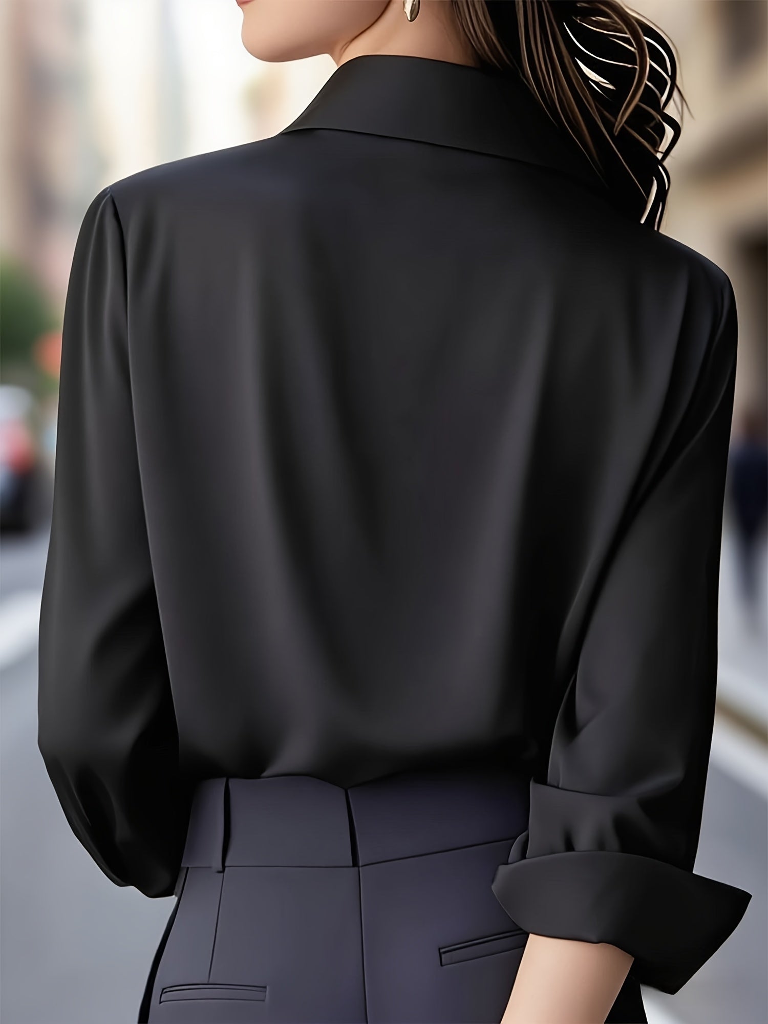 Hayden Ellen | Stylish Long-sleeved Blouse With Button Placket