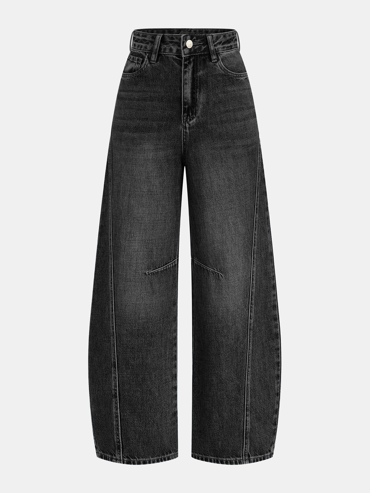 Denim Curved-Leg Jeans