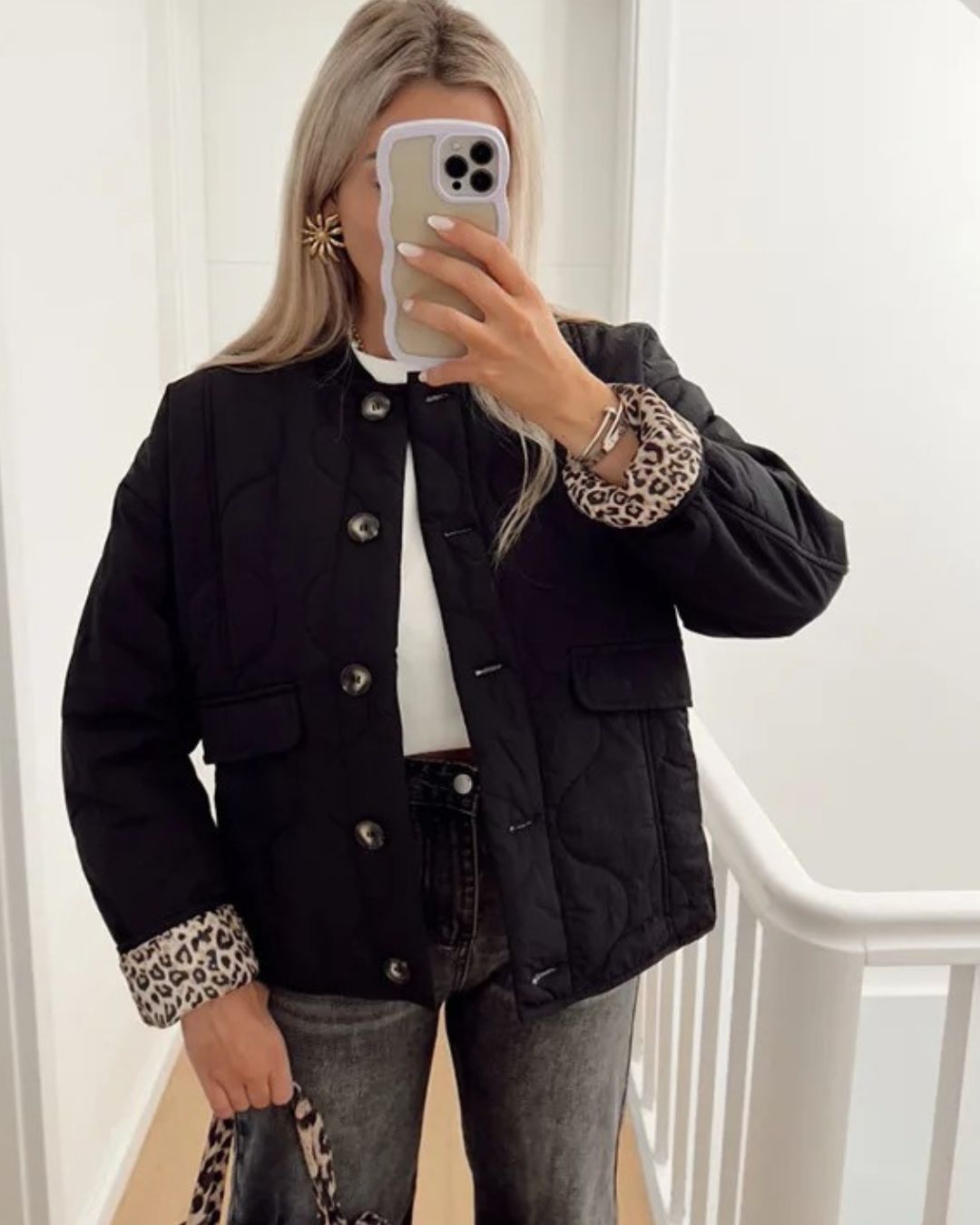 Hayden Noémie™ | Elegant Jacket With Leopard Details