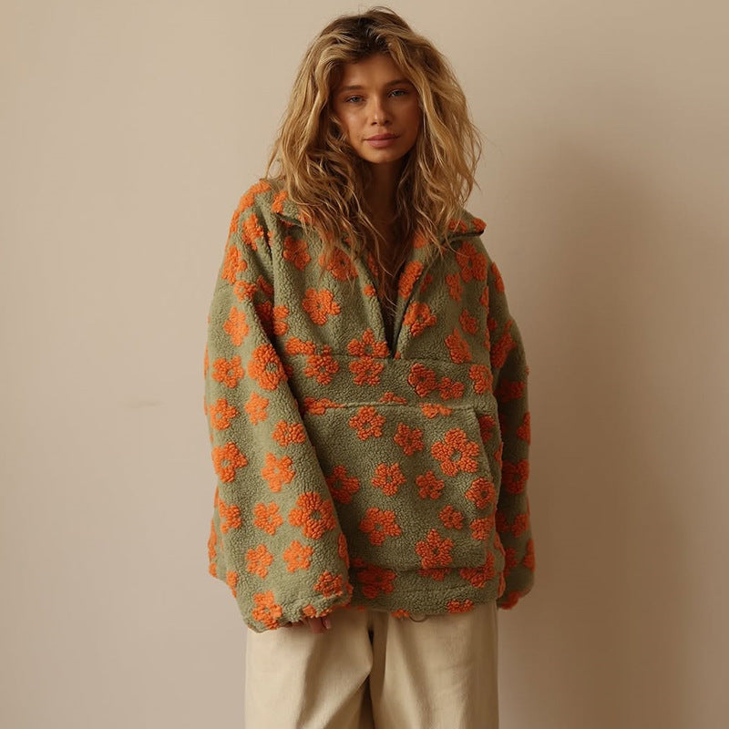 Hayden Renley | Fleece Sweater With Floral Print