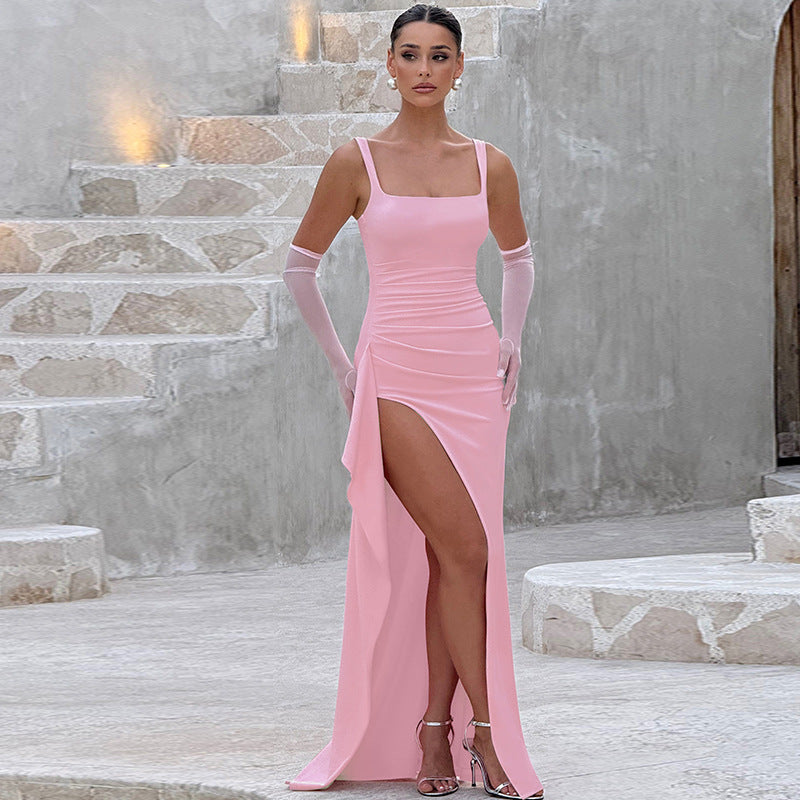 Hayden Marlowe™ | Elegant Formal Slip Maxi Dress with Open Back