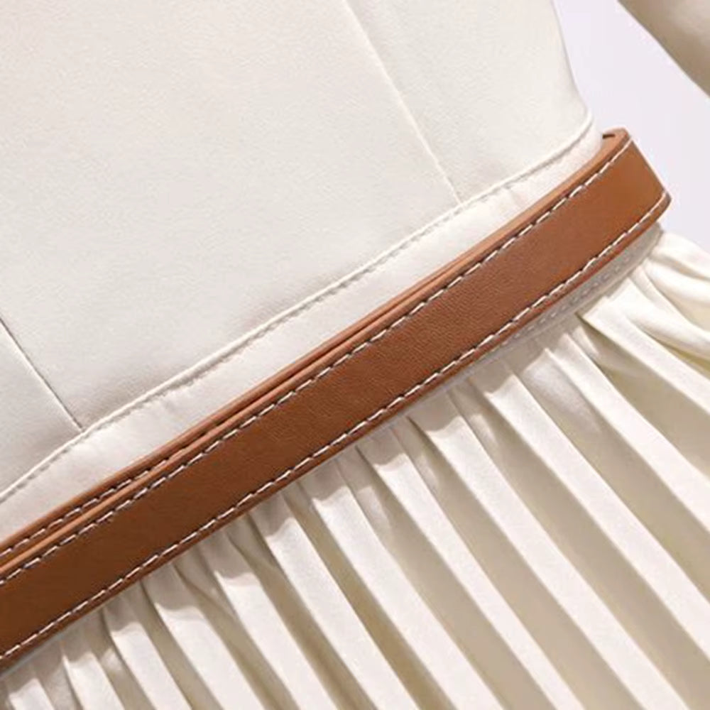 Hayden Rosy - Pleated Belted Blazer Dress