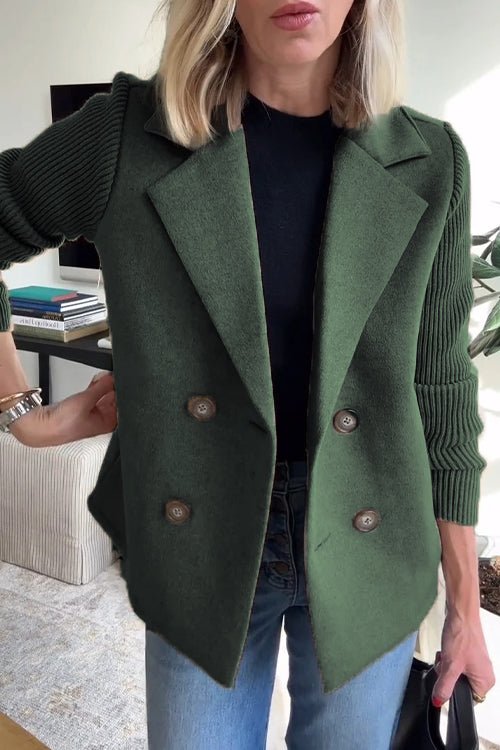 Hayden Alissa | Elegant Knit-Sleeve Blazer
