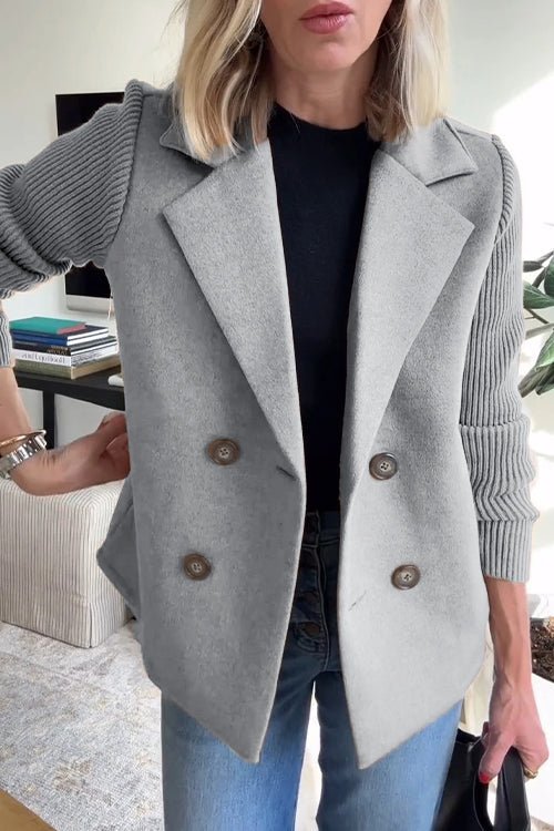 Hayden Alissa | Elegant Knit-Sleeve Blazer