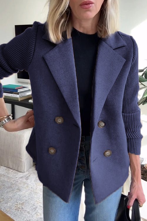 Hayden Alissa | Elegant Knit-Sleeve Blazer