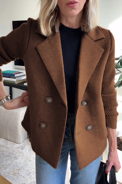 Hayden Alissa | Elegant Knit-Sleeve Blazer