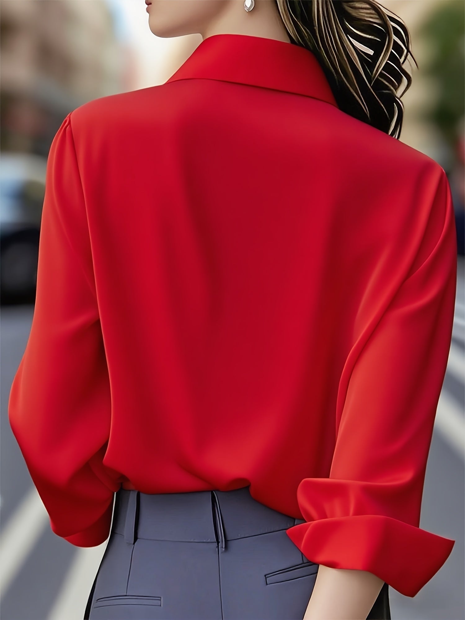 Hayden Ellen | Stylish Long-sleeved Blouse With Button Placket