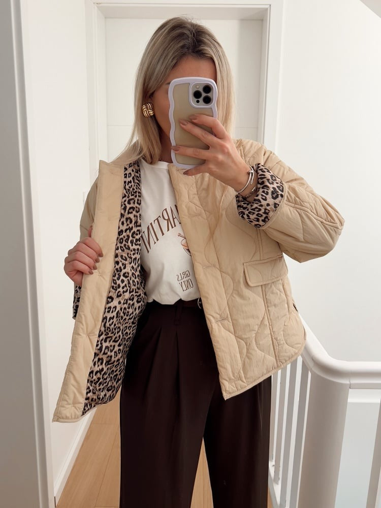 Hayden Noémie™ | Elegant Jacket With Leopard Details