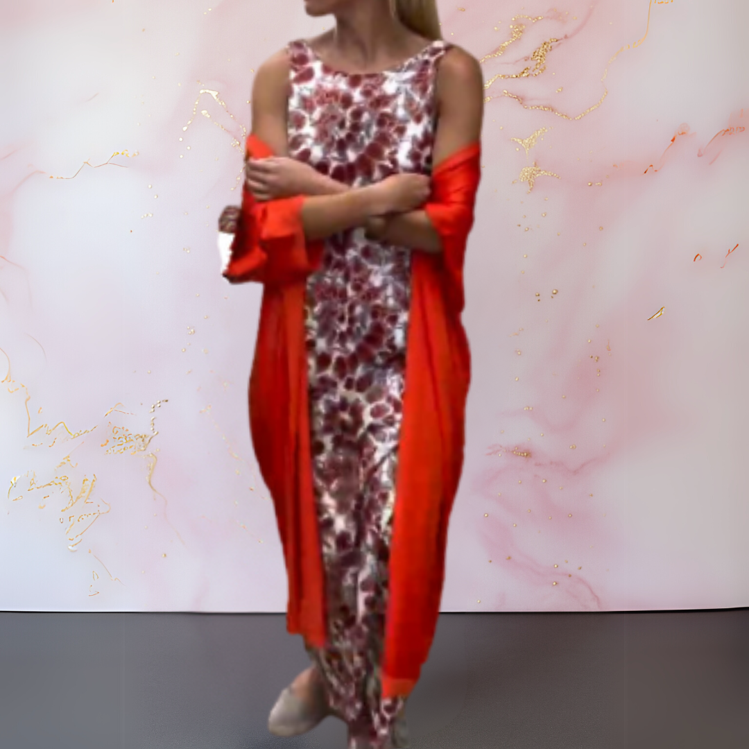 Isotta - Luxe Maxi Dress with Coordinating Shawl