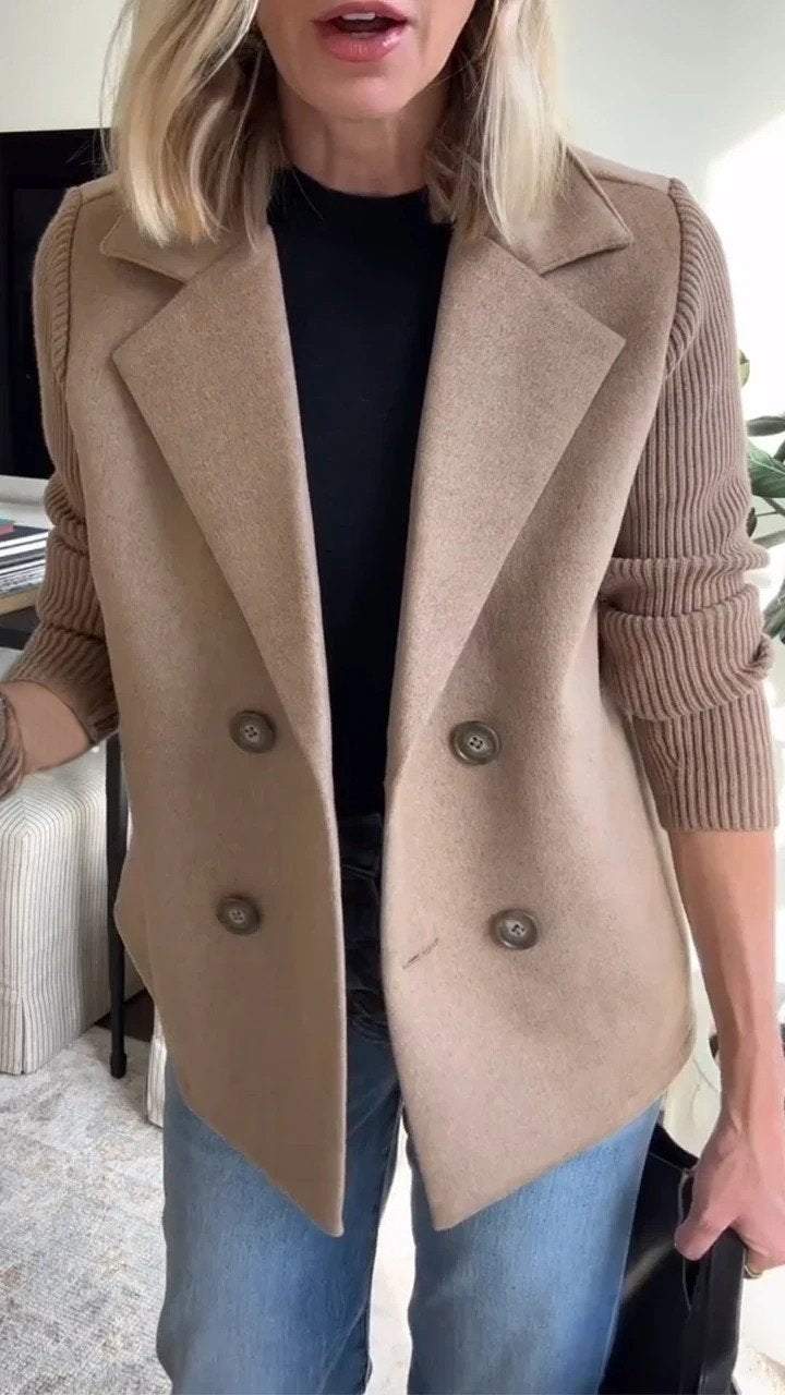 Hayden Alissa | Elegant Knit-Sleeve Blazer